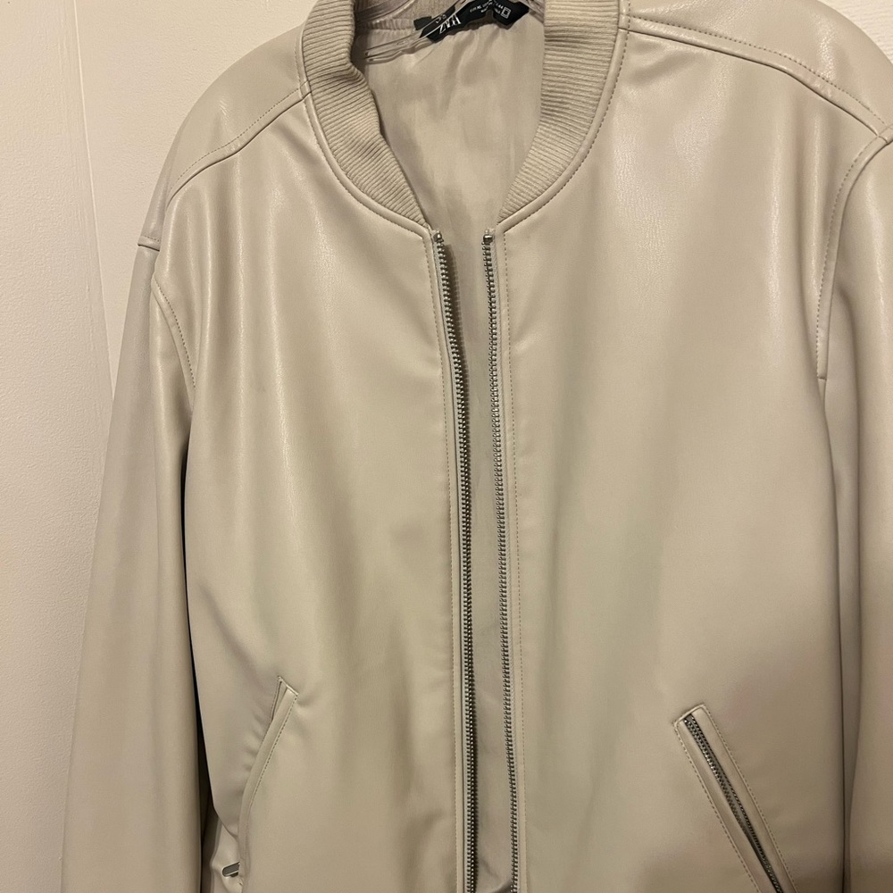 Cream leather jacket